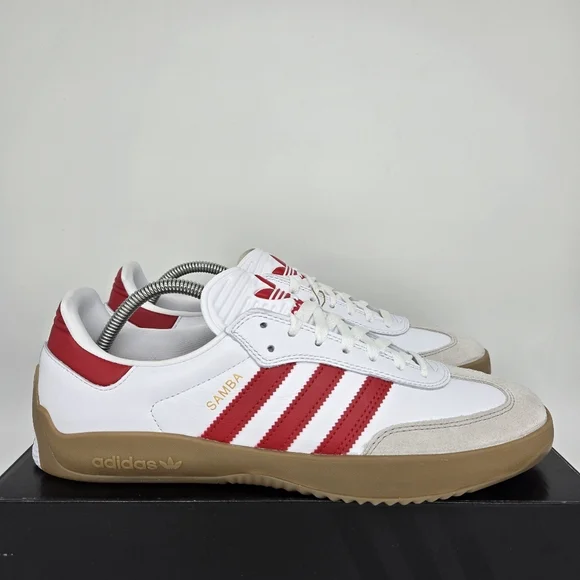 adidas Puig Samba 'White Better Scarlet Gum' Men's Skateboarding Shoes Size 11 - Picture 3 of 8